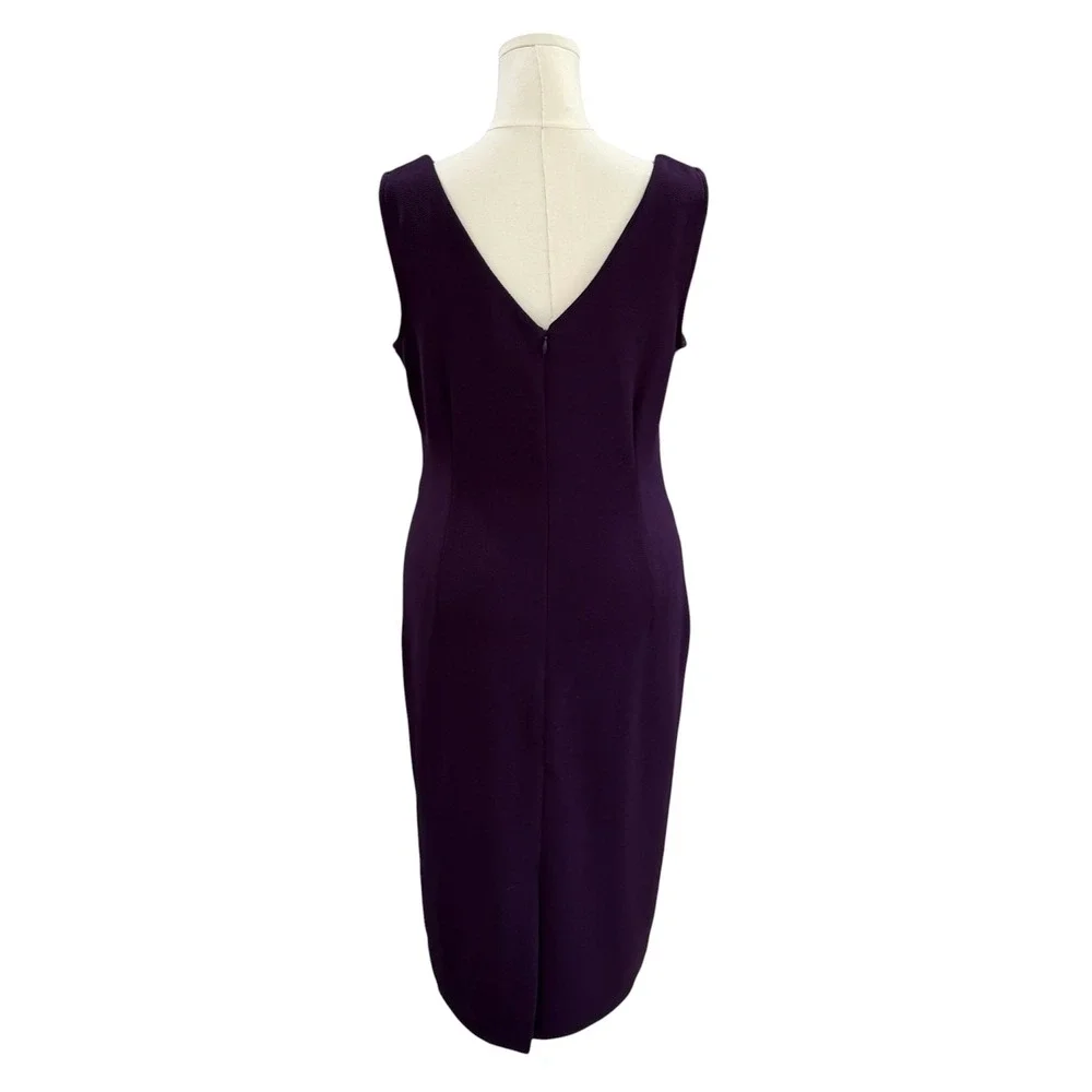 Maya Brooke Purple Sheath Dress SZ 12 Sleeveless Career Cocktail Wedding Guest
